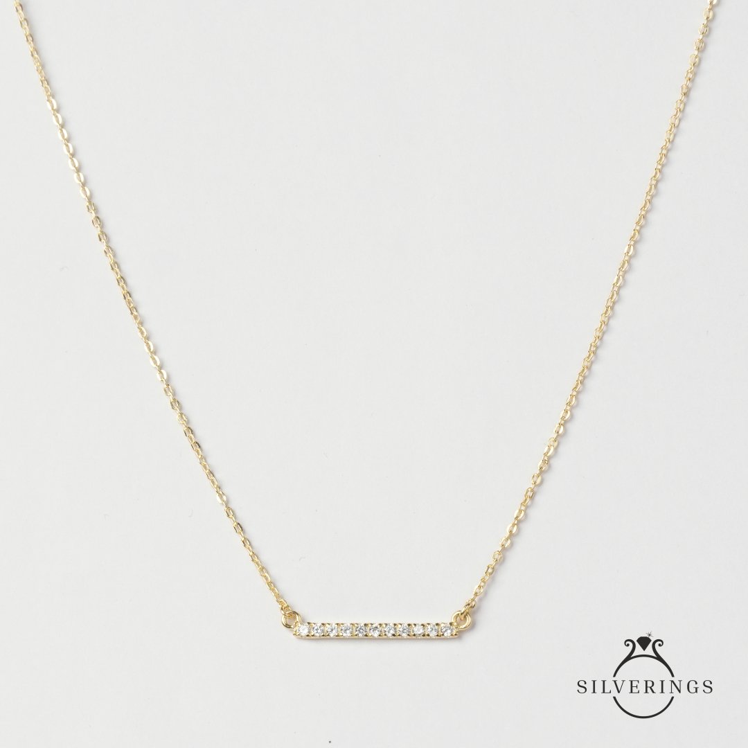 Bling Bar Zircon Necklace - Silverings