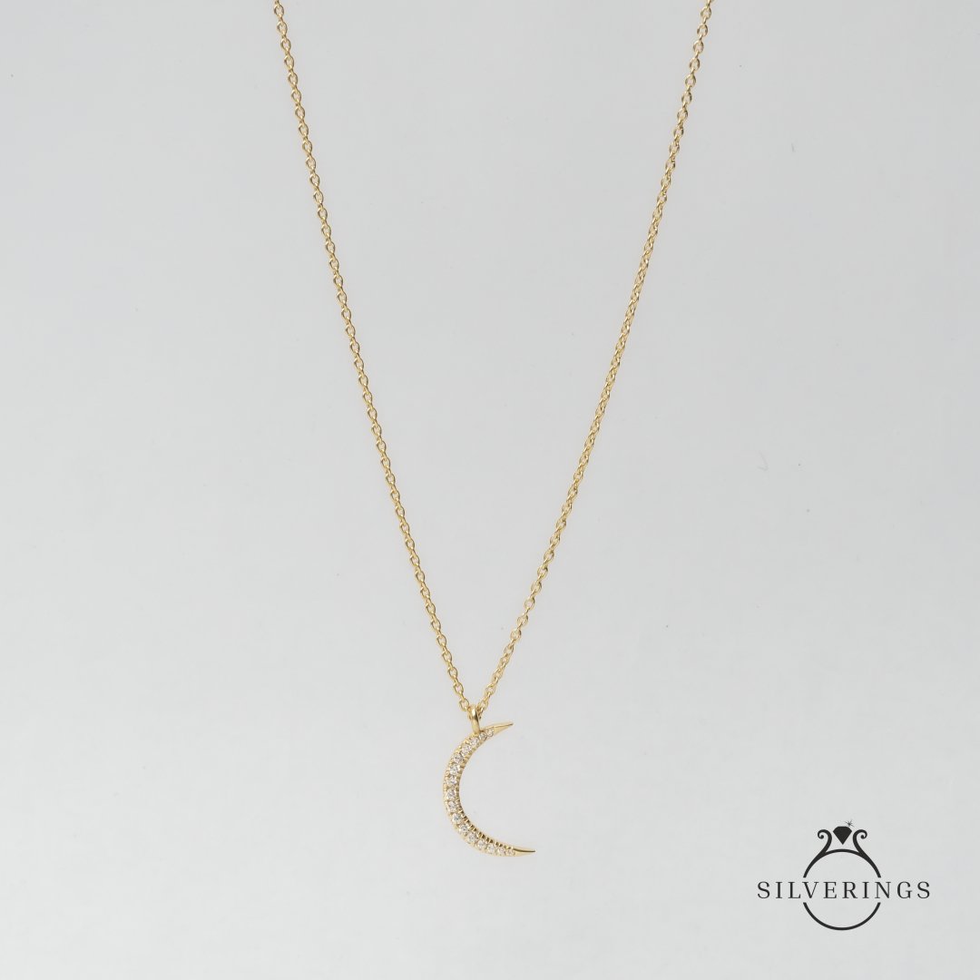 Fly me to the moon Zircon Necklace - Silverings