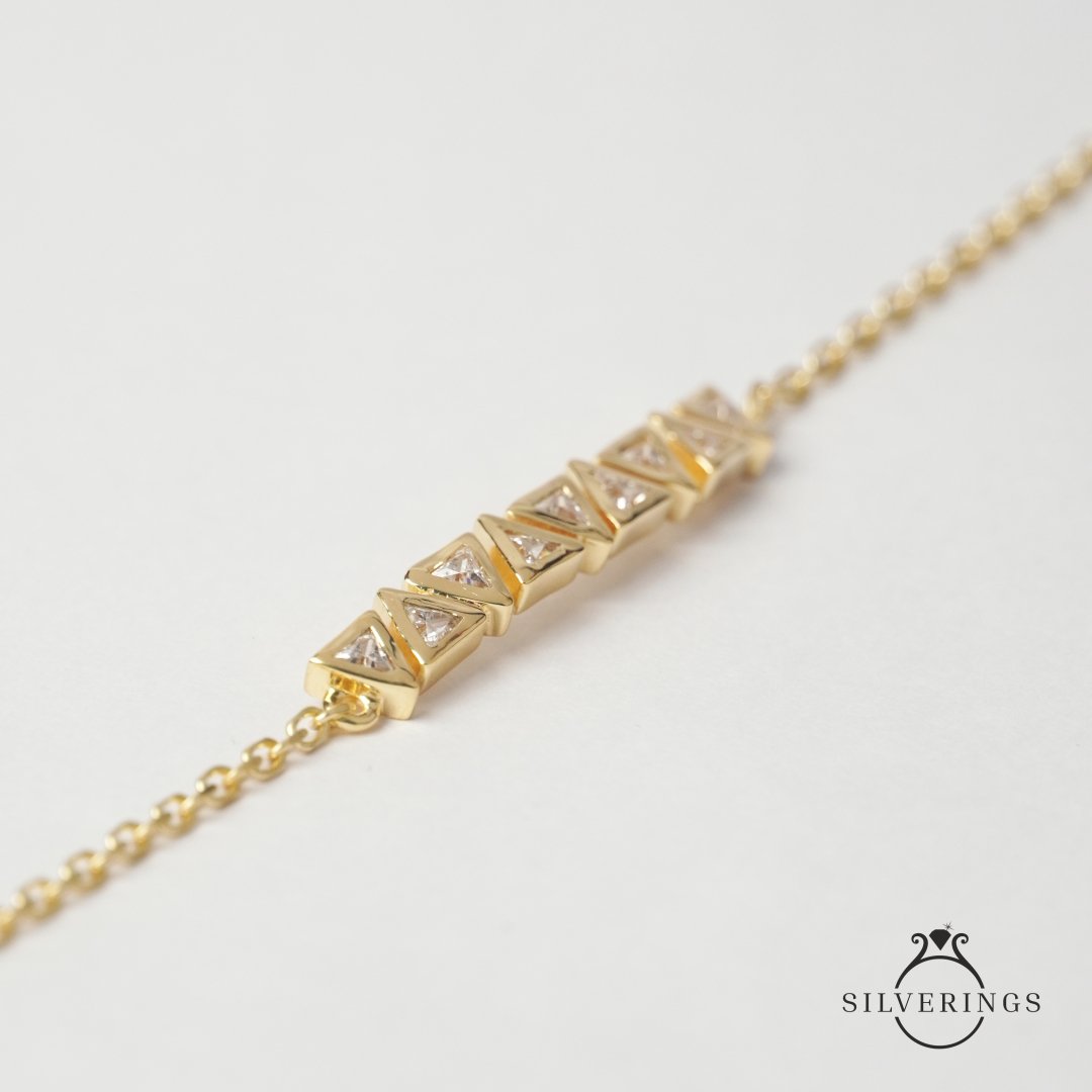 High Society Zircon Gold Bracelet - Silverings