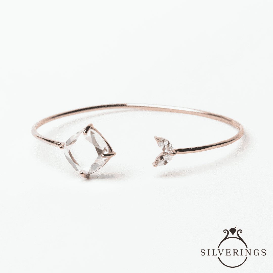 Holy stone Rose Gold Zircon Adjustable Bracelet - Silverings