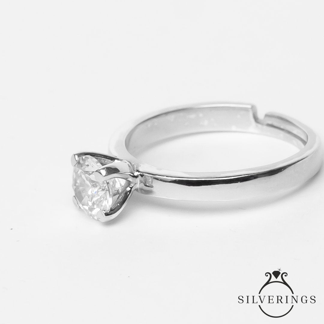 Magnanimous Solitaire Zircon Ring - Silverings