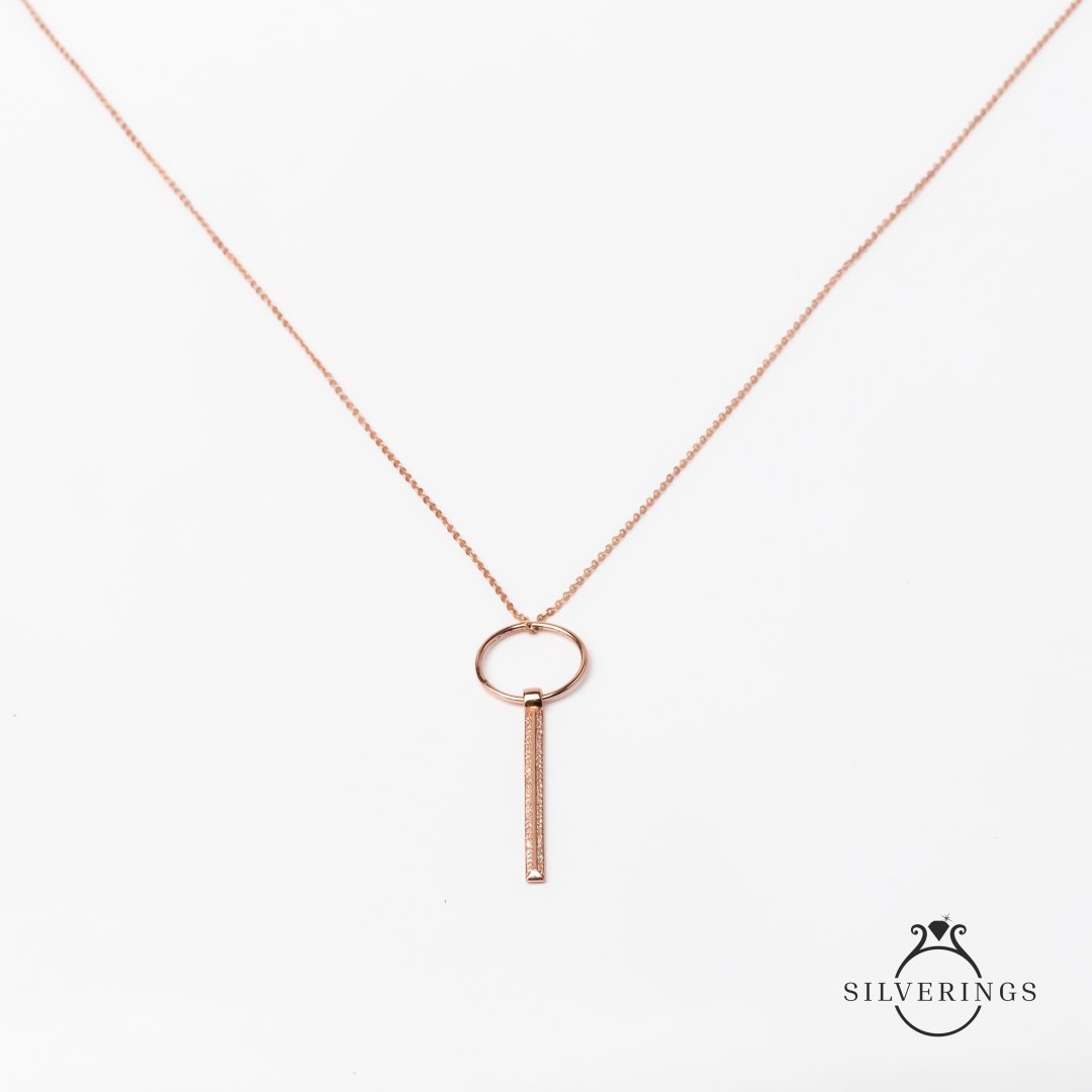 Skylight Zircon Neck Dangler (Comes with a Rose Gold Chain) - Silverings