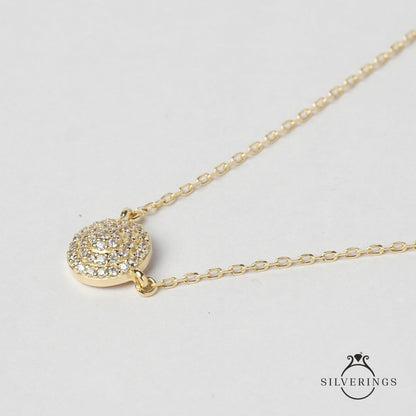 Solitiare Queen Gold Necklace - Silverings