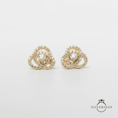 Spiral Zircon Earrings - Silverings