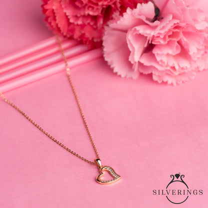 Starry Heart Zircon Necklace - Silverings