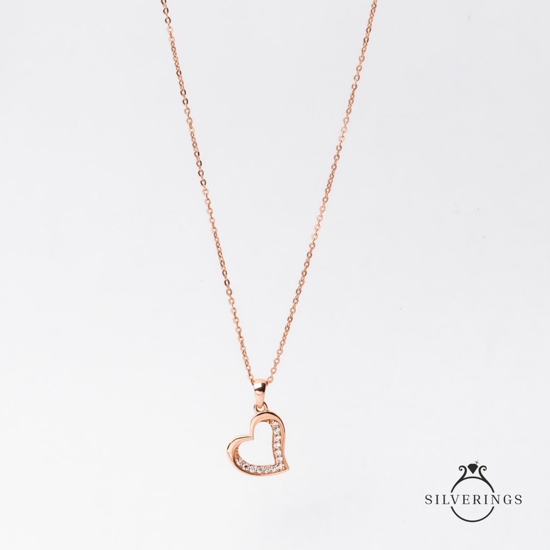 Starry Heart Zircon Necklace - Silverings
