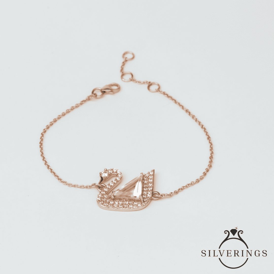 Swan Rose Gold Bracelet - Silverings