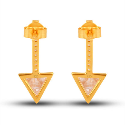 That’s the Right Way Gold Zircon Earrings - Silverings