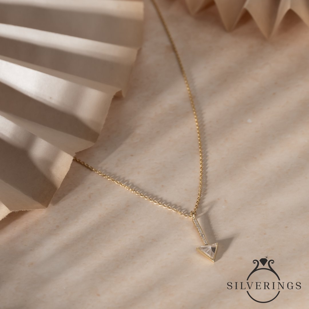 That’s the Right Way Gold Zircon Necklace - Silverings
